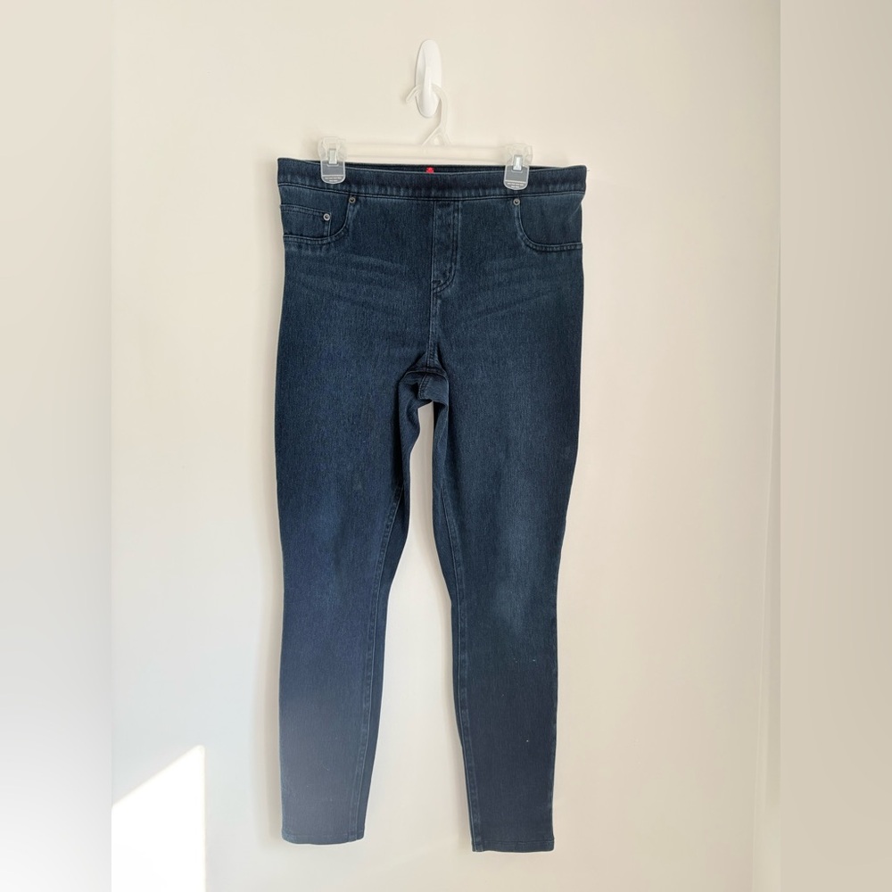 Spanx Womens Jean-ish Leggings Ankle Super Stretch Skinny Size XL Dark Denim